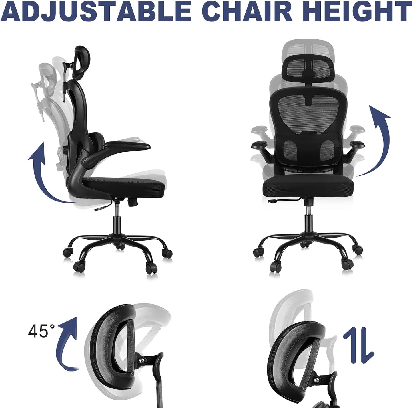 Ergonomic Mesh Office Chair – Comfortable Adjustable Computer & Desk Chair