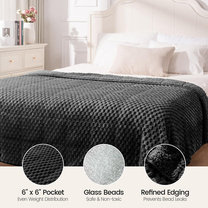 Fleece Sherpa Weighted Blanket for Adults, Ultra Soft Fuzzy, 60"X80" 15Lbs