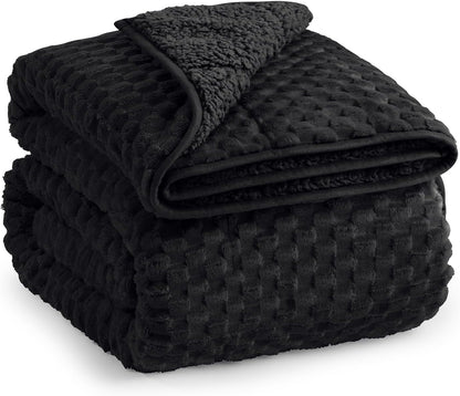 Fleece Sherpa Weighted Blanket for Adults, Ultra Soft Fuzzy, 60"X80" 15Lbs