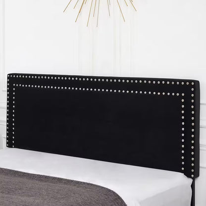 Full Upholstered Platform Bed Frame – Adjustable Headboard, No Box Spring Needed, Black