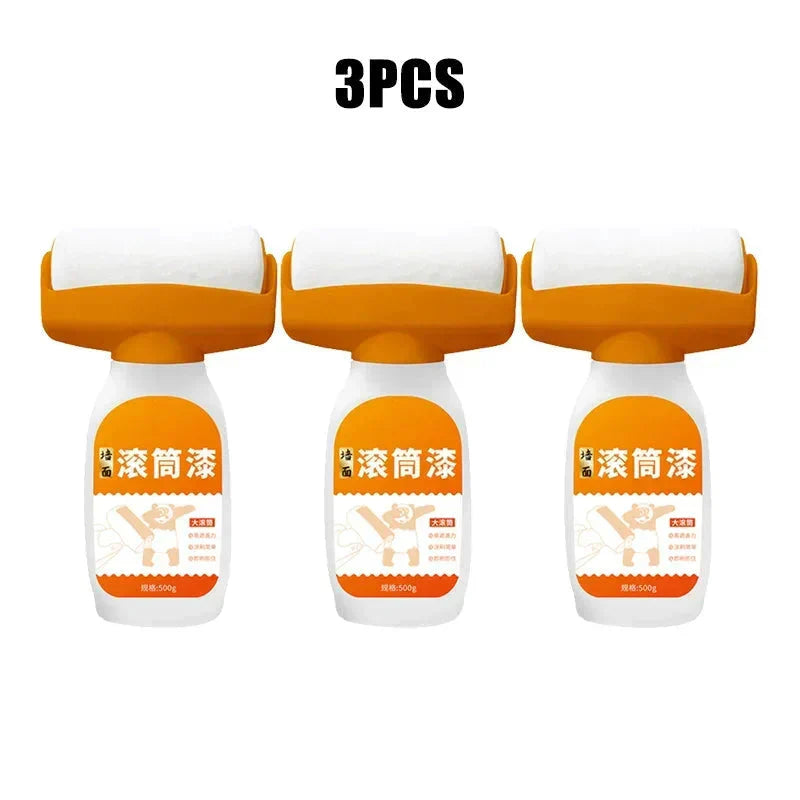 3PCS orange-handled lint rollers with white adhesive sheets, ideal for home cleaning and pet hair removal