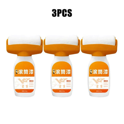 3PCS orange-handled lint rollers with white adhesive sheets, ideal for home cleaning and pet hair removal