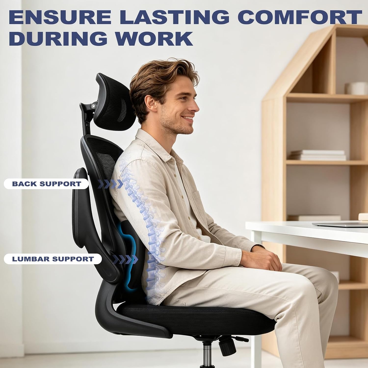 Ergonomic Mesh Office Chair – Comfortable Adjustable Computer & Desk Chair