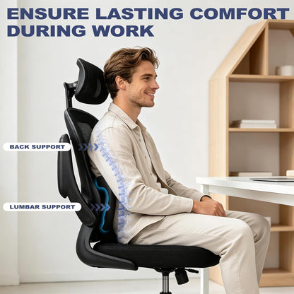 Ergonomic Mesh Office Chair – Comfortable Adjustable Computer & Desk Chair