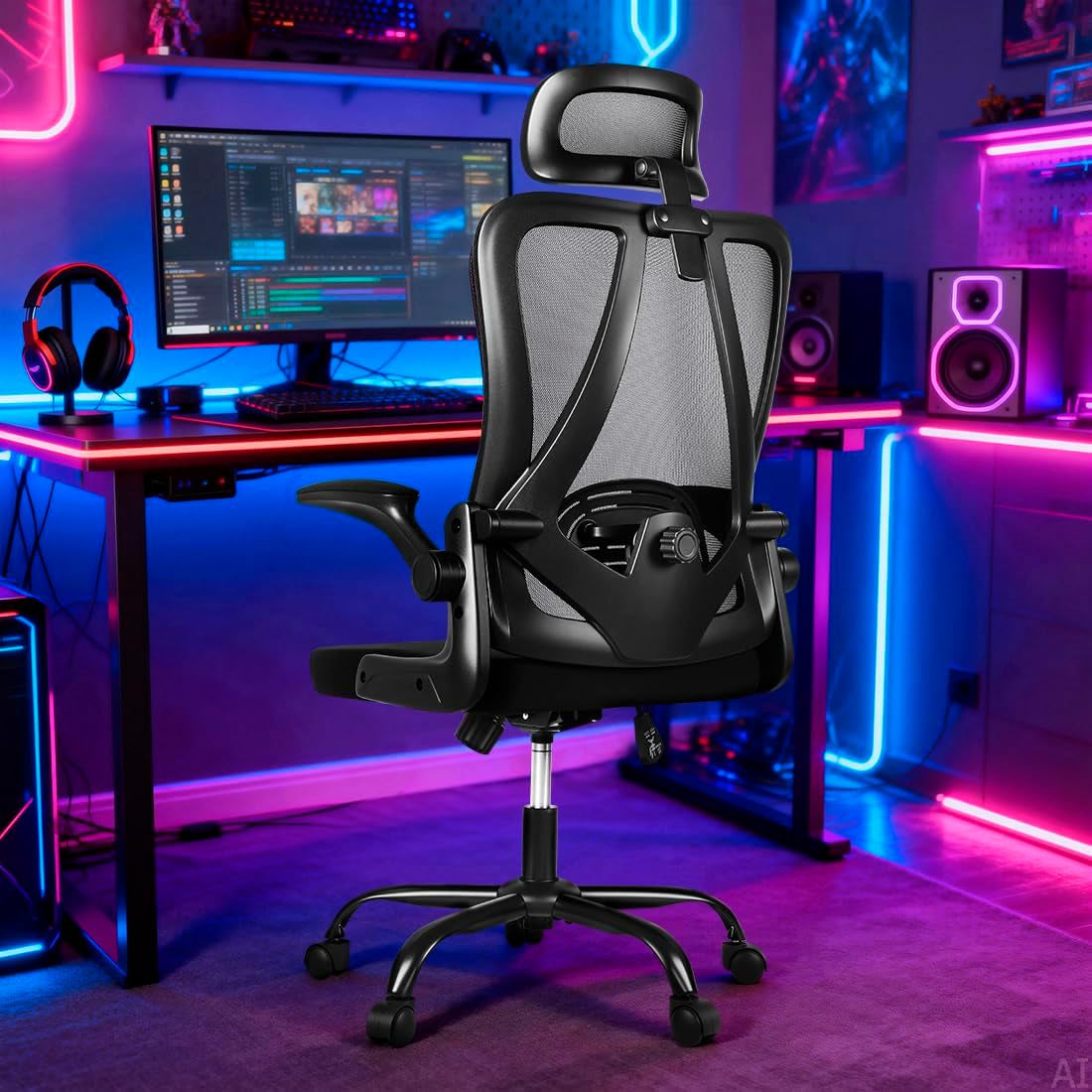 Ergonomic Mesh Office & Gaming Chair – Adjustable Computer Desk Chair with Rolling Wheels
