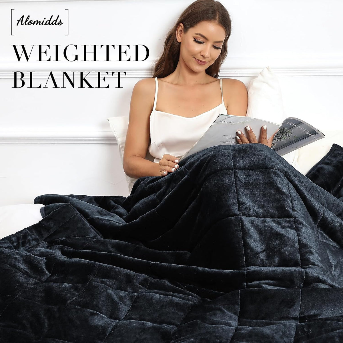 15 lb Queen Weighted Blanket – Ultra-Soft Plush Fleece & Cozy Sherpa, 60" × 80", Dark Gray