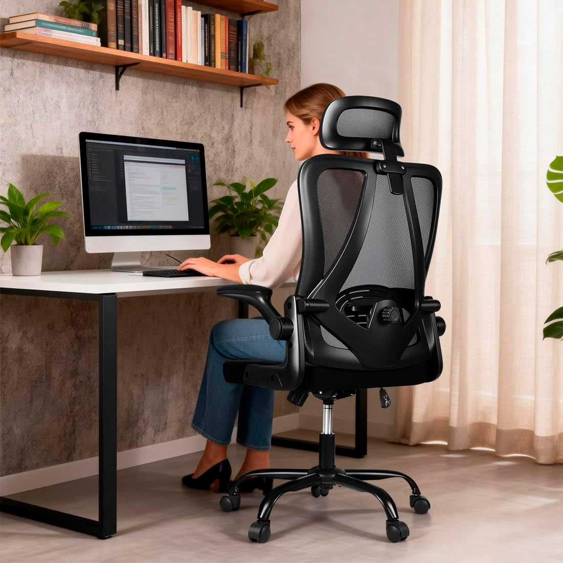 Ergonomic Mesh Office & Gaming Chair – Adjustable Computer Desk Chair with Rolling Wheels