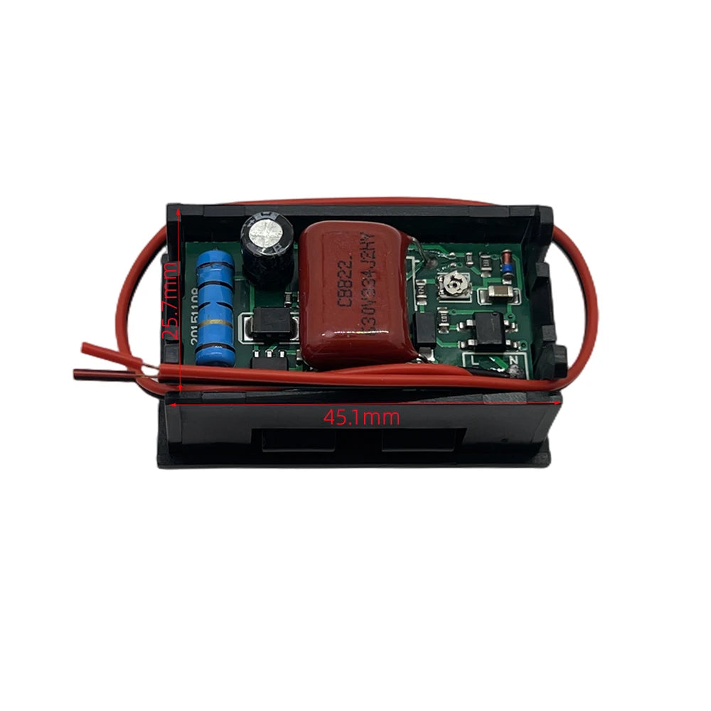 AC Digital Voltmeter 70–500V – 0.56" LED Voltage Meter with 2-Wire Display