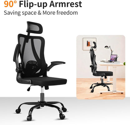 Ergonomic Mesh Office & Gaming Chair – Adjustable Computer Desk Chair with Rolling Wheels