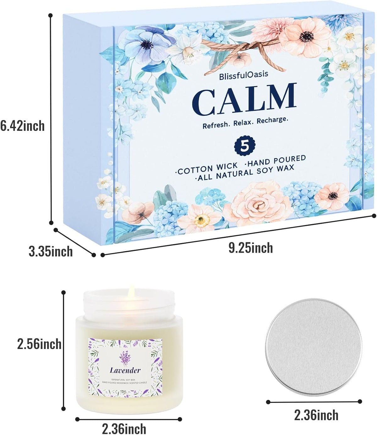 5-Pack Scented Candle Gift Set – Cozy Home Fragrance Candles for Women