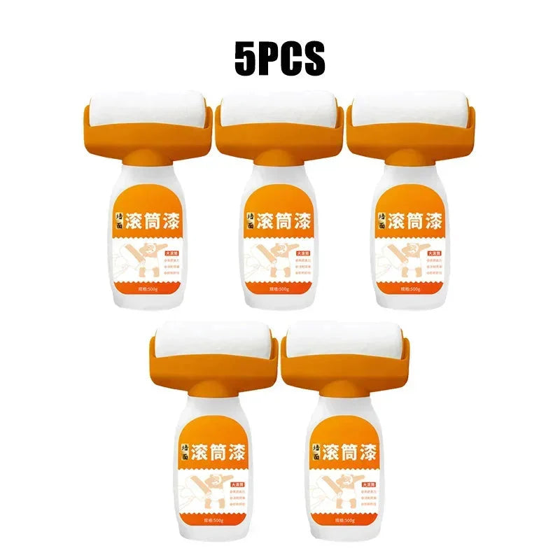 5pcs wall paint roller kits with orange handles, ideal for home painting projects