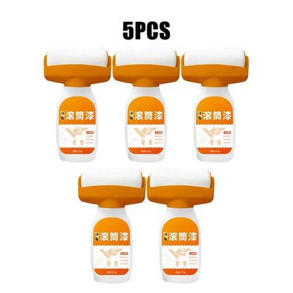 5pcs wall paint roller kits with orange handles, ideal for home painting projects