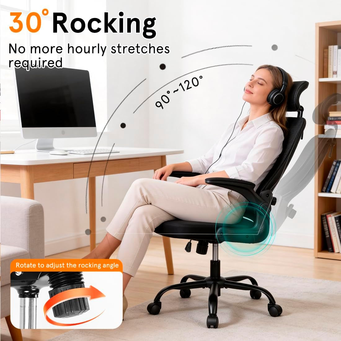Ergonomic Mesh Office & Gaming Chair – Adjustable Computer Desk Chair with Rolling Wheels