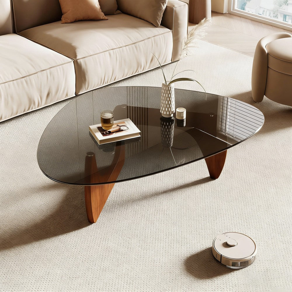 Modern Glass Coffee Table – Sleek Mid-Century Living Room Center Table