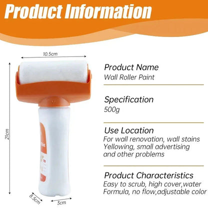 Wall roller paint tool for home renovation, stains, and yellowing – easy scrub, high cover, adjustable color