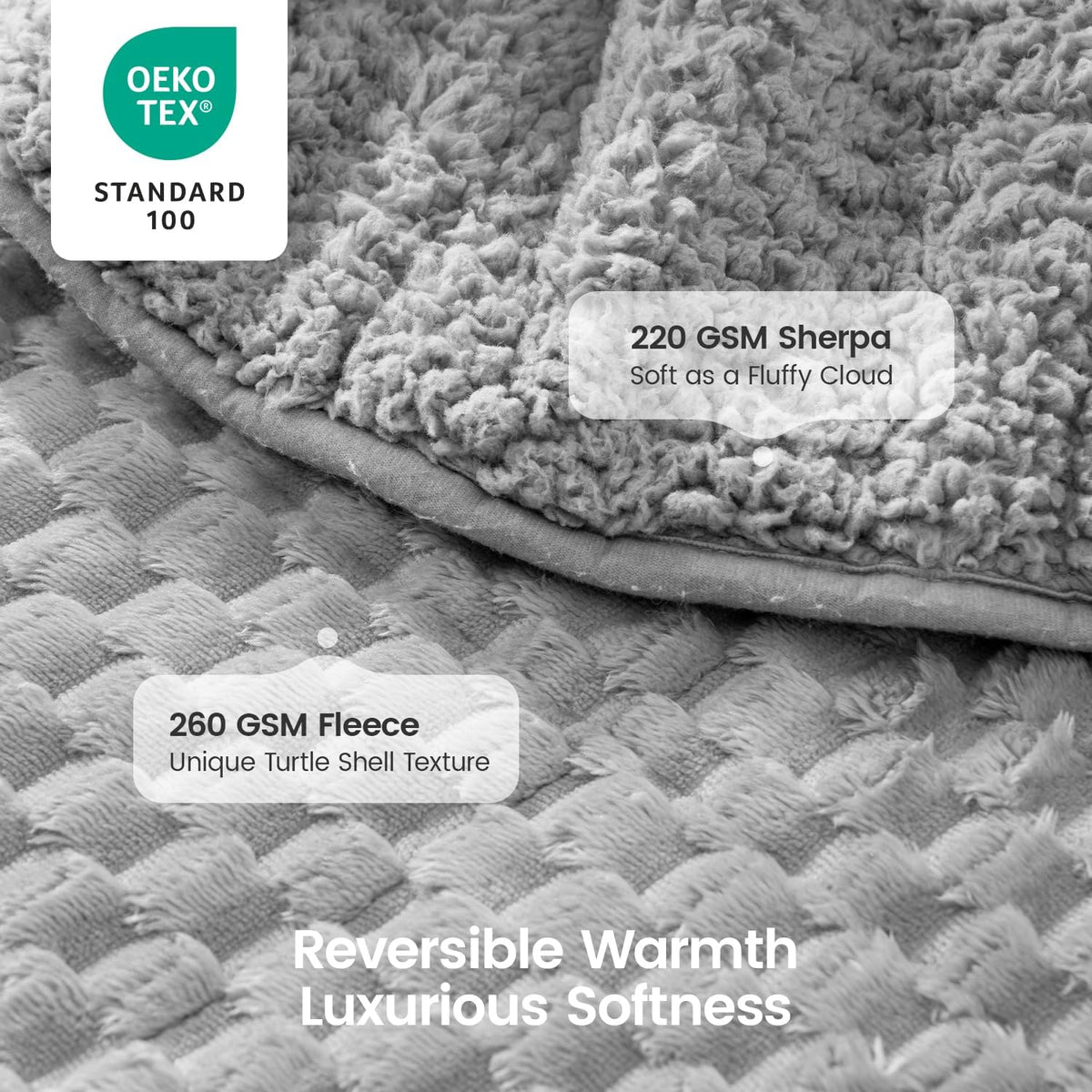 Fleece Sherpa Weighted Blanket for Adults, Ultra Soft Fuzzy, 60"X80" 15Lbs
