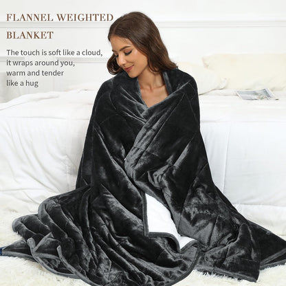 15 lb Queen Weighted Blanket – Ultra-Soft Plush Fleece & Cozy Sherpa, 60" × 80", Dark Gray