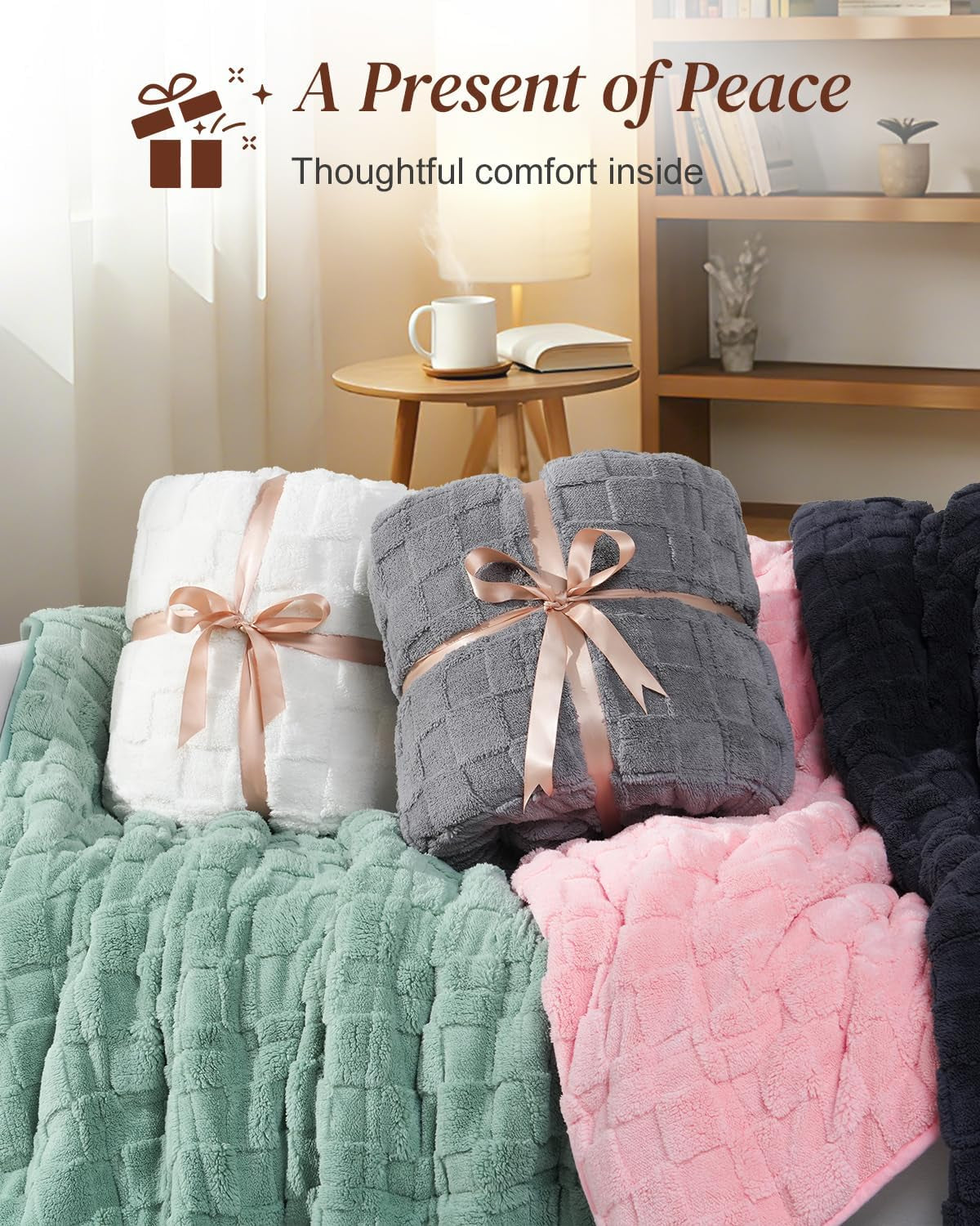 15Lbs Weighted Blanket for Adults, Checkered Fleece & Sherpa, 60"X80"