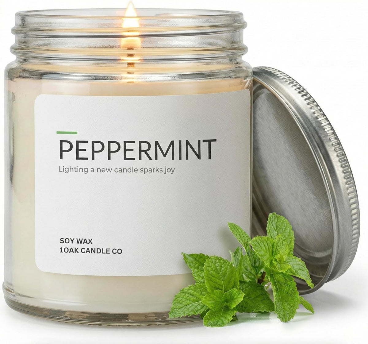 7 oz Peppermint Scented Soy Candle – Fresh & Cozy Home Fragrance