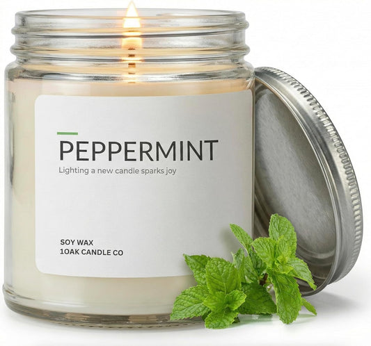 7 oz Peppermint Scented Soy Candle – Fresh & Cozy Home Fragrance