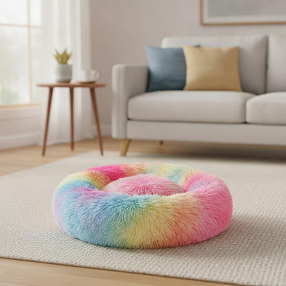 13.5" Calming Cat & Dog Bed – Cozy Plush Bed for Indoor Cats, Small Dogs & Pets